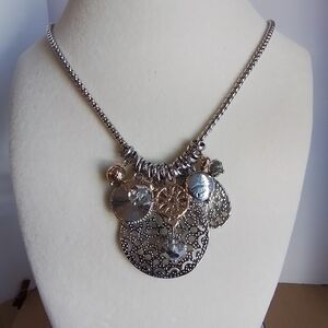 Vintage Ruby Rd. Silver and Gold Filigree Necklace